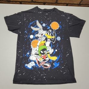 Space‎ Jam Tune Squad Black Galaxy Speckled Medium T Shirt